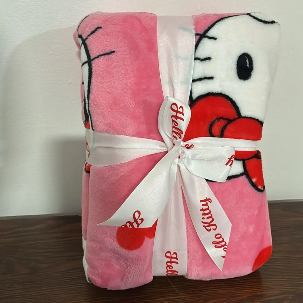 NWT- Sanrio- Hello Kitty- Pink Velvety Smooth- Silk Touch Throw Blanket 50x60
